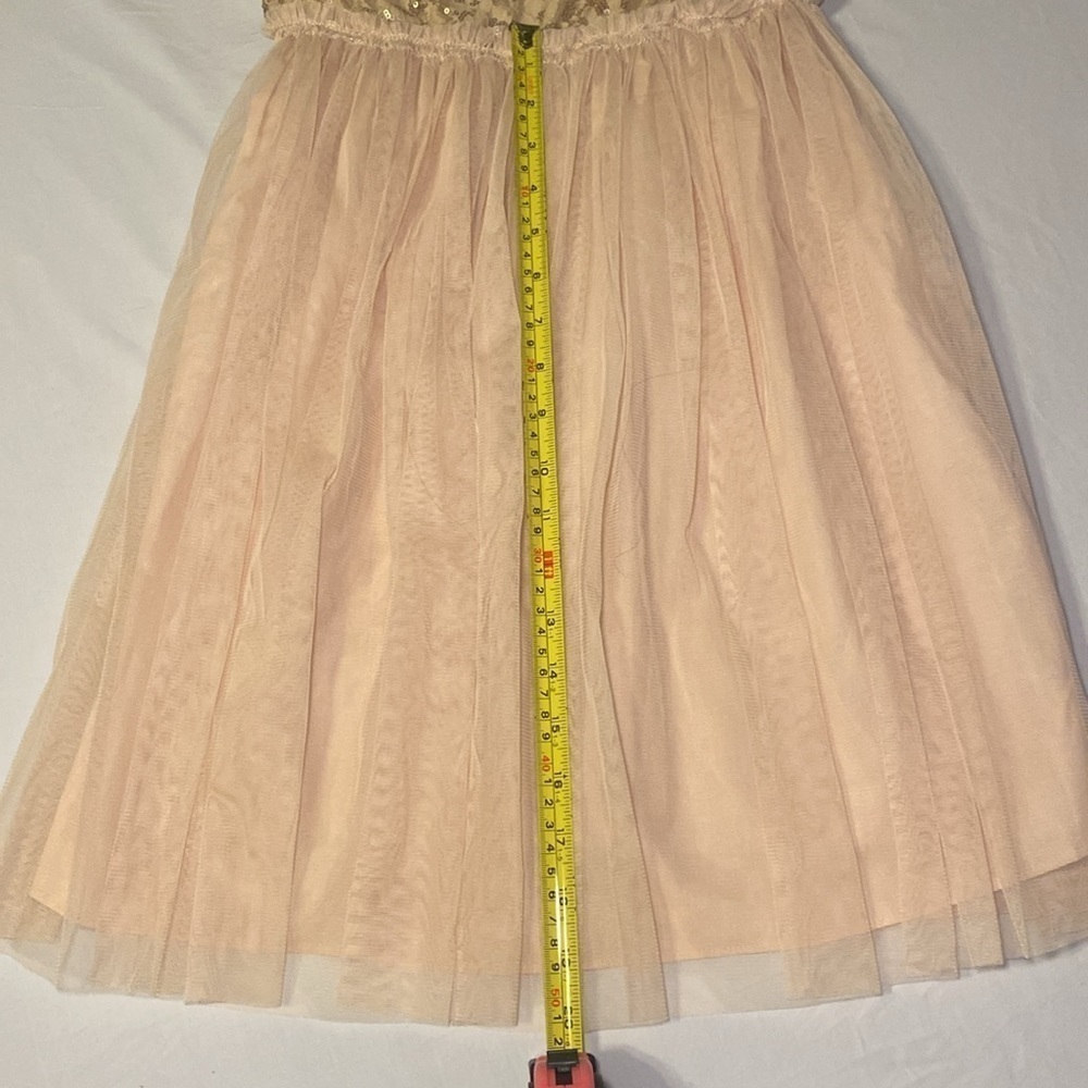 Chelsea & Violet Pink and Champagne Beige Tulle Party Mini Dress Size Large NWT - Picture 12 of 14